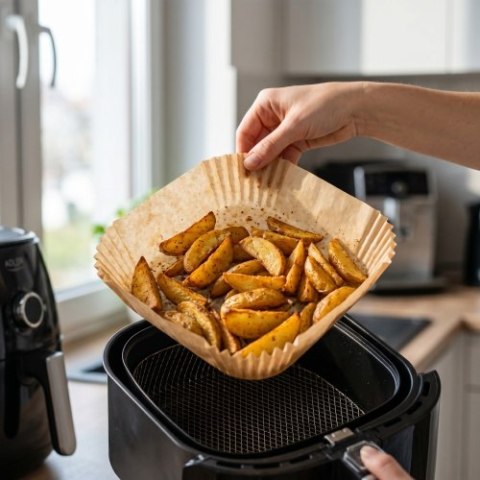 Adler Papierowe wkłady do frytkownicy - 16 cm| 100 szt. | Do 240°C | Biodegradowalne