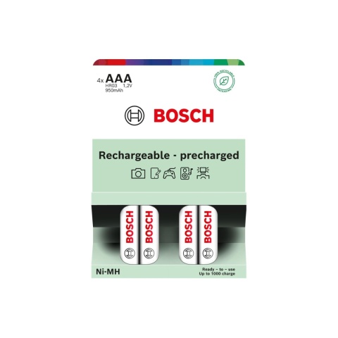 Akumulatory AAA 950mAh NiMH precharged 4 szt Bosch HR03