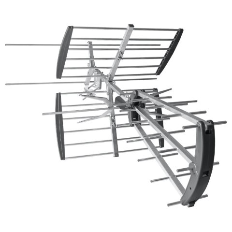 Antena kierunkowa DVB-T / DVB-T2, VHF/UHF, 32 elementy, 8/16 dB, wzmacniacz 24 dB, filtr LTE, karton DPM