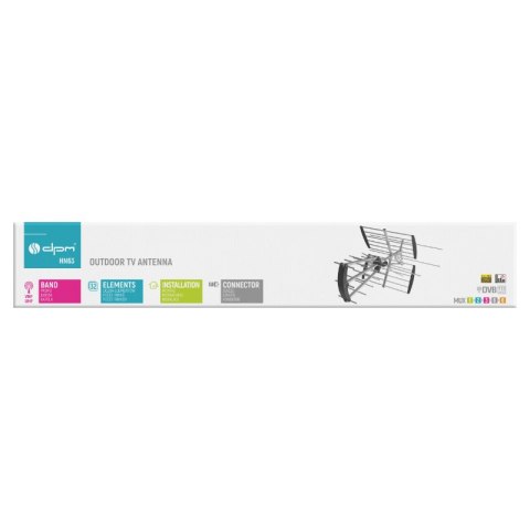 Antena kierunkowa DVB-T / DVB-T2, VHF/UHF, 32 elementy, 8/16 dB, wzmacniacz 24 dB, filtr LTE, karton DPM