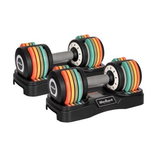 Hantle żeliwne regulowane automatycznie, zestaw 2x10 kg, skok co 1kg, REBEL ACTIVE
