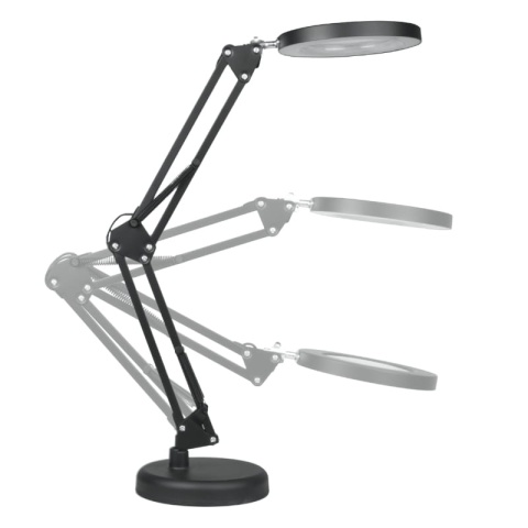 Lampka biurkowa LED z lupą USB, 8 W, 450 lm, 3000-6000 K, czarna DPM