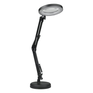 Lampka biurkowa LED z lupą USB, 8 W, 450 lm, 3000-6000 K, czarna DPM