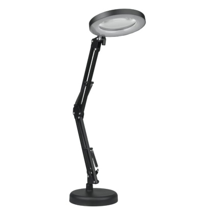 Lampka biurkowa LED z lupą USB, 8 W, 450 lm, 3000-6000 K, czarna DPM