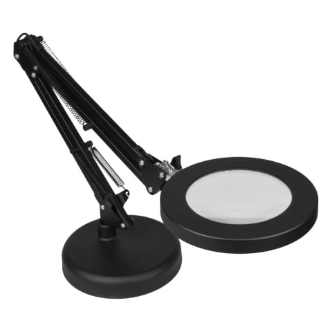 Lampka biurkowa LED z lupą USB, 8 W, 450 lm, 3000-6000 K, czarna DPM