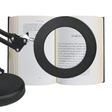 Lampka biurkowa LED z lupą USB, 8 W, 450 lm, 3000-6000 K, czarna DPM