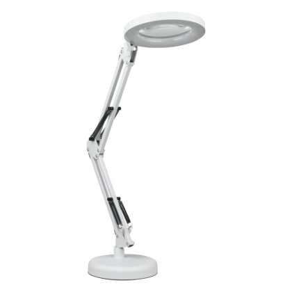 Lampka biurkowa LED z lupą USB, 8 W, 450 lm, 3000-6000 K, biała DPM