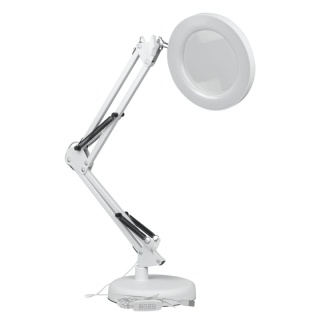 Lampka biurkowa LED z lupą USB, 8 W, 450 lm, 3000-6000 K, biała DPM