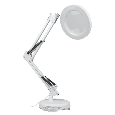 Lampka biurkowa LED z lupą USB, 8 W, 450 lm, 3000-6000 K, biała DPM
