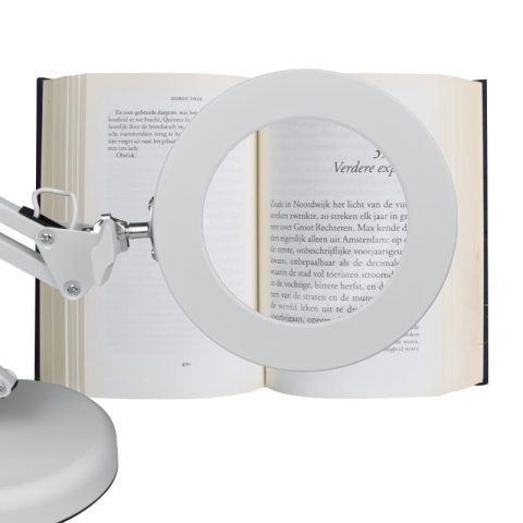 Lampka biurkowa LED z lupą USB, 8 W, 450 lm, 3000-6000 K, biała DPM
