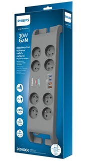 Listwa przeciwprzepięciowa 8 gniazd z USB Philips SPN8180GA/60