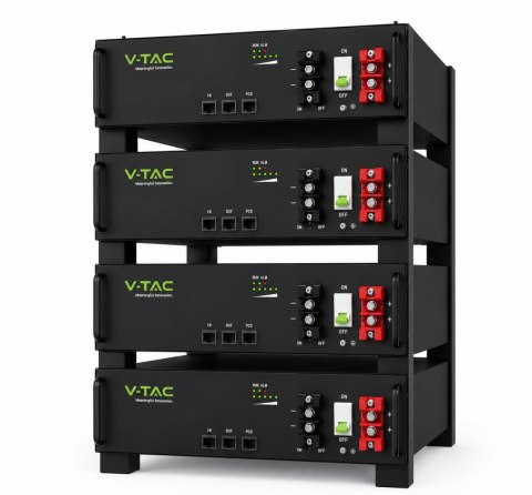 Magazyn bank energii V-TAC 100Ah 5,12kWh LiFePO4 rack czarny VT-51201-B