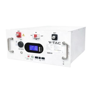 Magazyn bank energii V-TAC 9.6kWh 48V 200Ah LiFePO4 rack BMS obudowa biała VT-91600