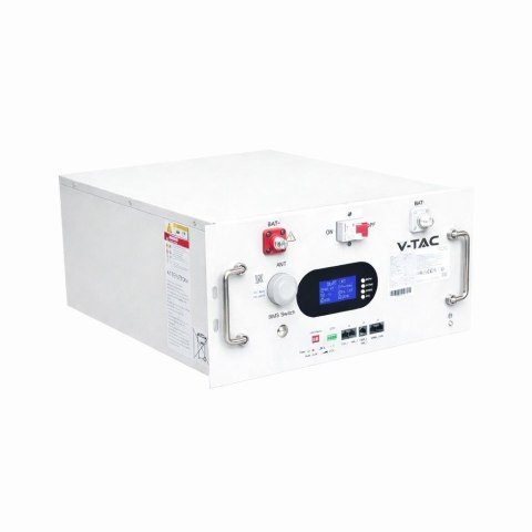 Magazyn bank energii V-TAC 9.6kWh 48V 200Ah LiFePO4 rack BMS obudowa biała VT-91600
