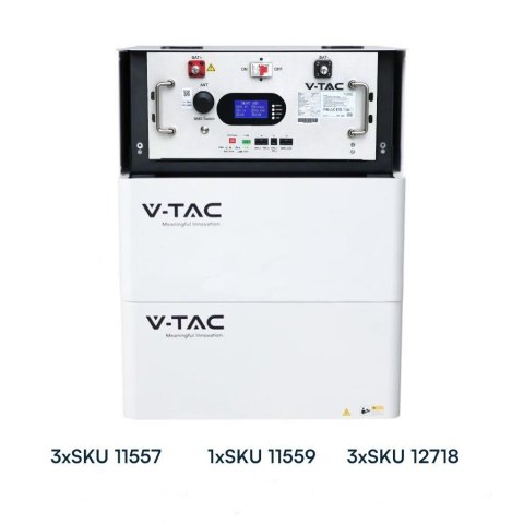 Magazyn bank energii V-TAC 9.6kWh 48V 200Ah LiFePO4 rack BMS obudowa biała VT-91600