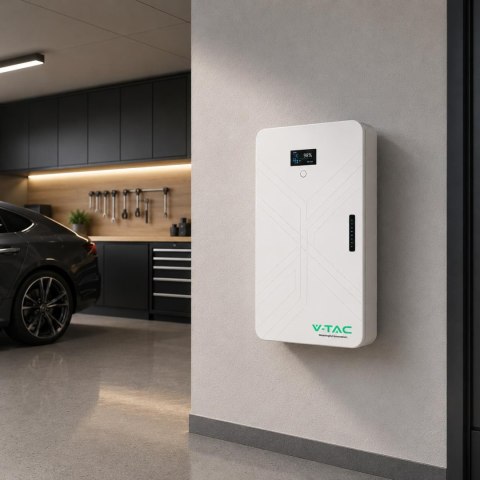 Magazyn bank energii V-TAC biały 15cm ultra slim 14.33Wh 280Ah/51.2V 140A LFP BMS VT-14033