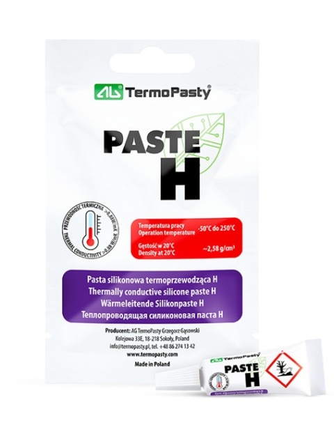 Pasta termoprzewodząca silikonowa H 7g tubka AG TermoPasty