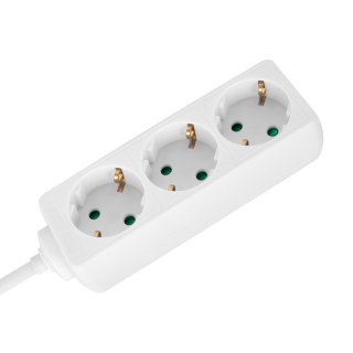 Przedłużacz 3 gniazda 2m typu niemieckiego bez przełącznika (3x1,5mm) Rebel biały