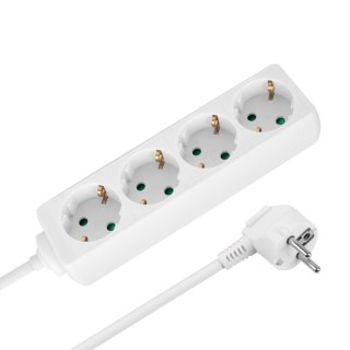 Przedłużacz 4 gniazda 2m typu niemieckiego bez przełącznika (3x1,5mm) Rebel biały