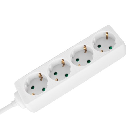 Przedłużacz 4 gniazda 2m typu niemieckiego bez przełącznika (3x1,5mm) Rebel biały
