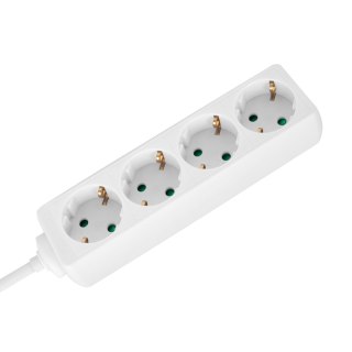 Przedłużacz 4 gniazda 5m typu niemieckiego bez przełącznika (3x1,5mm) Rebel biały