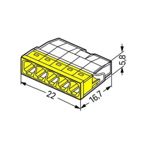 Szybkozłączka instalacyjna drut 5 x 0,5-2,5 mm2, 5 szt., WAGO