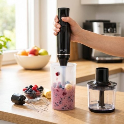 Adler Blender ręczny-|Zestaw | Pojemnik 500ml | Pojemnik z miarką: 700ml