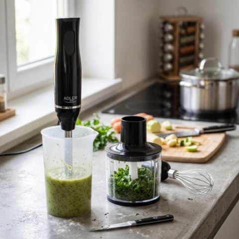 Adler Blender ręczny-|Zestaw | Pojemnik 500ml | Pojemnik z miarką: 700ml