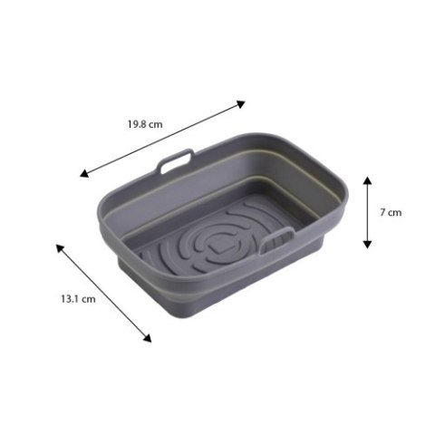 Adler Tacka silikonowa do frytkownicy powietrznej | 19,8 cm x 13,1 cm | Wielokrotnego użytku | Silikon spożywczy BPA Free