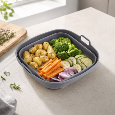 Adler Tacka silikonowa do frytkownicy powietrznej | Kwadratowa | 19,7 cm | Wielokrotnego użytku | Silikon spożywczy BPA Free