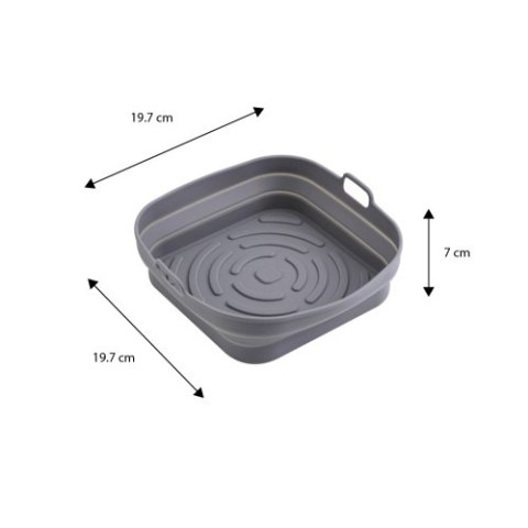 Adler Tacka silikonowa do frytkownicy powietrznej | Kwadratowa | 19,7 cm | Wielokrotnego użytku | Silikon spożywczy BPA Free