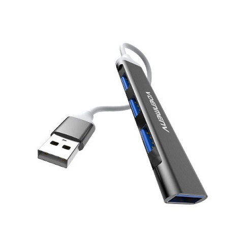 Denmen Hub USB 4XUSB Czarny Aluminium DU17