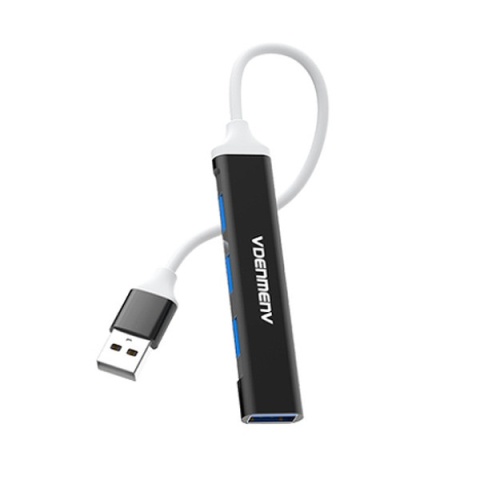 Denmen Hub USB 4XUSB Czarny Aluminium DU17