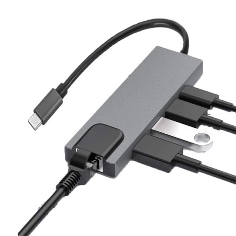 HUB USB TYP-C HDMI + TYP-C + RJ-45 Karta sieciowa