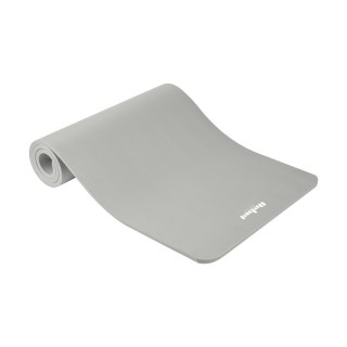 Mata gimnastyczna do ćwiczeń joga, pilates, fitness, 183x61cm, grubość 1.5cm, materiał NBR, szara, REBEL ACTIVE