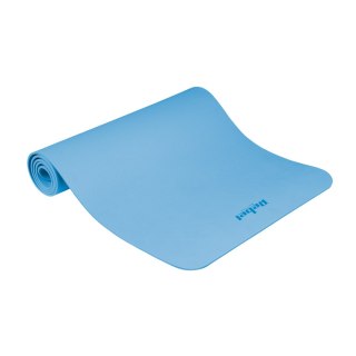 Mata gimnastyczna do ćwiczeń joga, pilates, fitness, 183x61cm, grubość 1cm, materiał TPE, niebieska, REBEL ACTIVE