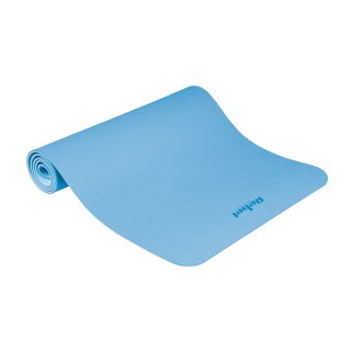 Mata gimnastyczna do ćwiczeń joga, pilates, fitness, 183x61cm, grubość 1cm, materiał TPE, niebieska, REBEL ACTIVE