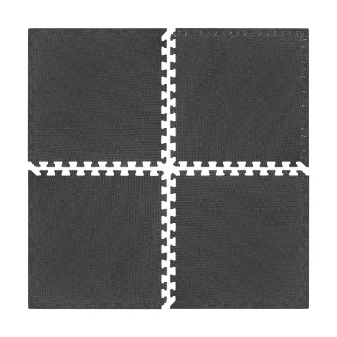 Mata ochronna pod sprzęt fitness i do ćwiczeń na siłowni, puzzle 60x60cm, zestaw 4 szt., 120x120cm, REBEL ACTIVE