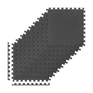 Mata ochronna pod sprzęt fitness i do ćwiczeń na siłowni, puzzle 60x60cm, zestaw 9 szt., 180x180cm, REBEL ACTIVE