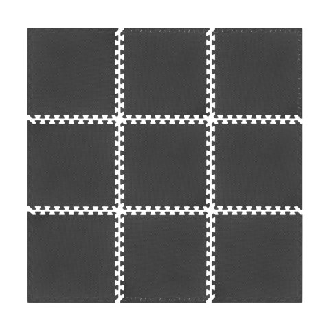 Mata ochronna pod sprzęt fitness i do ćwiczeń na siłowni, puzzle 60x60cm, zestaw 9 szt., 180x180cm, REBEL ACTIVE