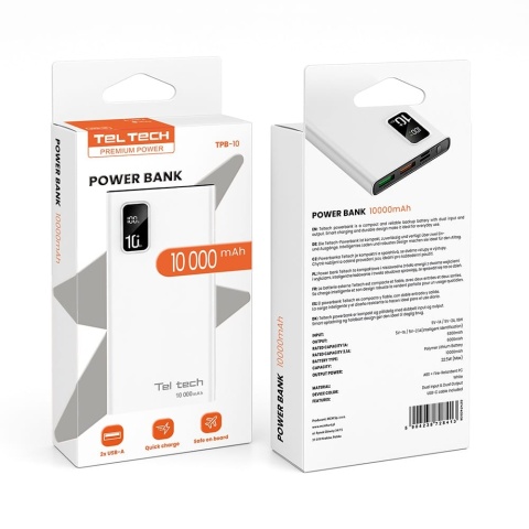 Power bank 5A 22.5W biały 10000 mAh Teltech