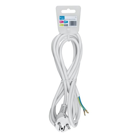 Przewód elektryczny z wtyczką kątową, biały, 1,5 m