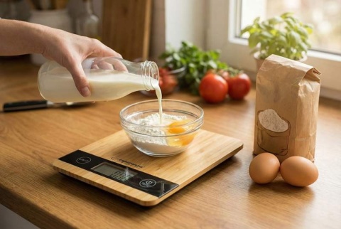 Waga kuchenna bambusowa precyzyjna 1g do 5kg tara LCD Esperanza BAMBOO