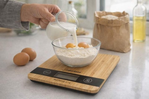 Waga kuchenna bambusowa precyzyjna 1g do 5kg tara LCD Esperanza BAMBOO