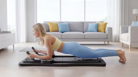 Domowy zestaw do pilates, wielofunkcyjny przyrząd do ćwiczeń fitness 9 w 1, kolor czarny