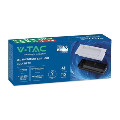 Oprawa ewakuacyjna awaryjna 12-godzinna V-TAC CREE LED VT-511 6000K 110lm 3 lata gwarancji