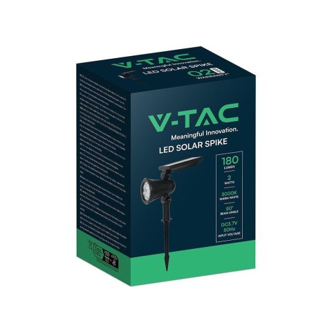 Oprawa gruntowa ogrodowa wbijana LED V-TAC solarna 2W IP65 VT-50154 3000K 180lm
