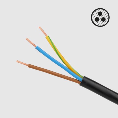 Przedłużacz 4 gniazda 1,5m typu francuskiego z przełącznikiem (3x1,0mm) Rebel czarny