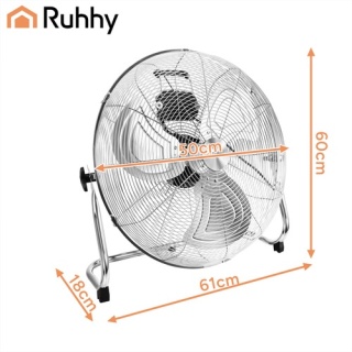 Wentylator podłogowy cyrkulator chrom 50cm Ruhhy