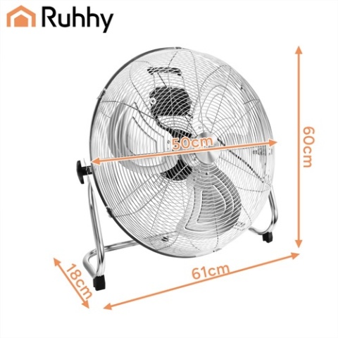 Wentylator podłogowy cyrkulator chrom 50cm Ruhhy